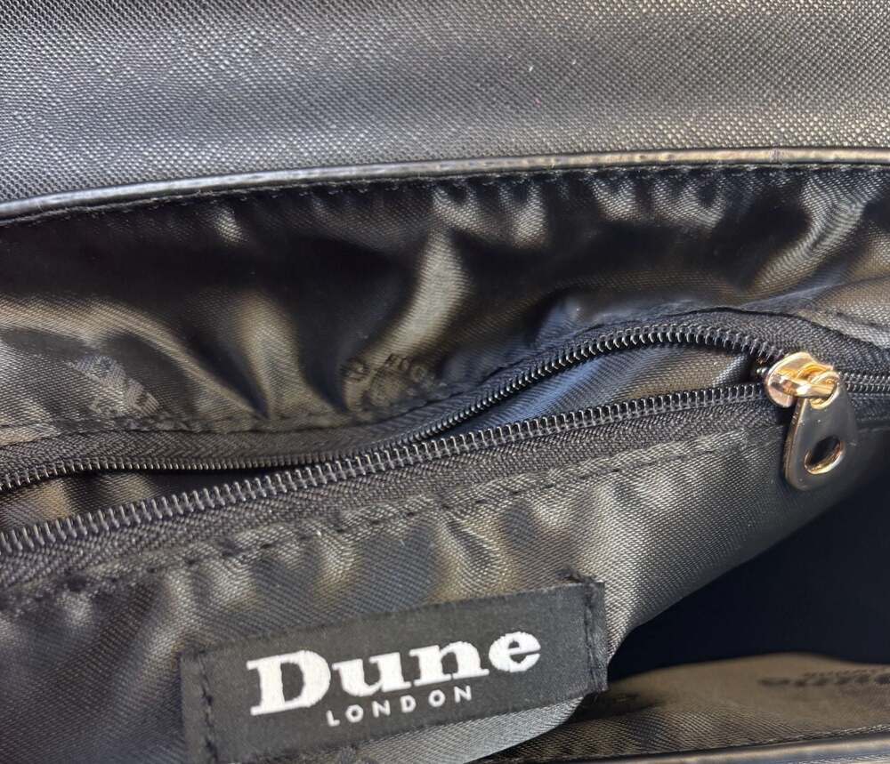 Dune London Black and White Animal Print Satchel with Matching Pouch - Picture 8 of 9